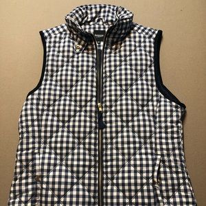 Kenzie Plaid Navy and White Checkered Vest